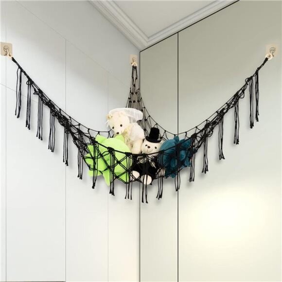 Boho Stuffed Animals Net or Hammock Large,55 inch Toy Hammock Macrame Stuff - Picture 5 of 7